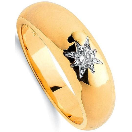 9K Yellow Gold Gents Diamond Ring H-I/Si - Pobjoy Diamonds