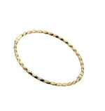 9K Yellow Gold Solid Hinged Square Twisted Bangle - Pobjoy Diamonds