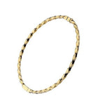 9K Yellow Gold Solid Hinged Square Twisted Bangle - Pobjoy Diamonds