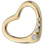 Pobjoy Diamonds 9K Yellow Gold & Diamond Open Heart Pendant