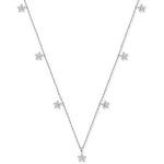 9K White Gold Diamond Florets Necklace-Pobjoy Diamonds