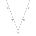 9K White Gold Diamond Florets Necklace-Pobjoy Diamonds