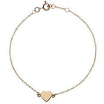 9K Rose Gold Solid Heart Adjustable Bracelet - Pobjoy Diamonds