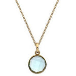 9K Yellow Gold Ladies Round Topaz Pendant & Neck Chain - Pobjoy Diamonds