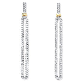 9K Yellow Gold Diamond Drop Earrings 0.25 Carat - Pobjoy Diamonds