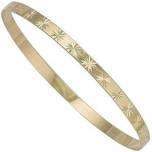 9K Yellow Gold Slave Star Bangle - Pobjoy Diamonds