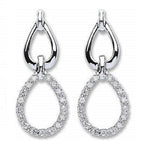 9K White Gold & Diamond Drop Earrings 0.25 Carat - Pobjoy Diamonds