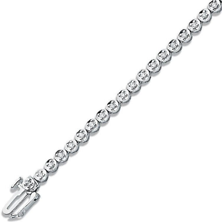 9K White Gold Diamond Tennis Bracelet - Pobjoy Diamonds