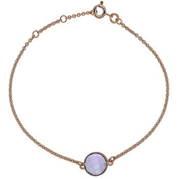 9K Rose Gold & Amethyst Adjustable Ladies Bracelet - Pobjoy Diamonds