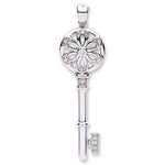 9K White Gold Diamond Set Key Pendant 0.11 CTW - Pobjoy Diamonds