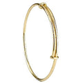 9K Yellow Gold Child's Star Embossed Bangle - Pobjoy Diamonds