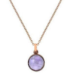 9K Rose Gold Ladies Round Amethyst Pendant & Neck Chain - Pobjoy Diamonds