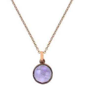 9K Rose Gold Ladies Round Amethyst Pendant & Neck Chain - Pobjoy Diamonds