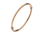 9K Rose Gold Hollow Square Edge Ladies Hinged Bangle - Pobjoy Diamonds