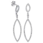 9K White Gold 0.50 Carat Marquise Diamond Drop Earrings  - Pobjoy Diamonds