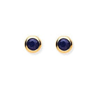 9K Yellow Gold & Sapphire Small Stud Earrings - Pobjoy Diamonds