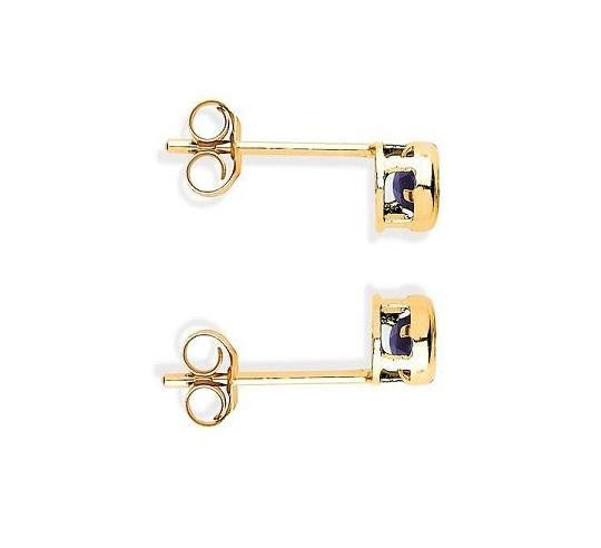 9K Yellow Gold & Sapphire Small Stud Earrings - Pobjoy Diamonds