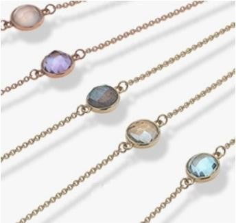 9K Yellow Gold Chalcedony Moonstone & Topaz Ladies Necklace - Pobjoy Diamonds