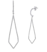 9K White Gold Diamond Drop Earrings 0.40 CTW - Pobjoy Diamonds