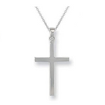 9K White Gold Cross & Neck Chain-Pobjoy Diamonds