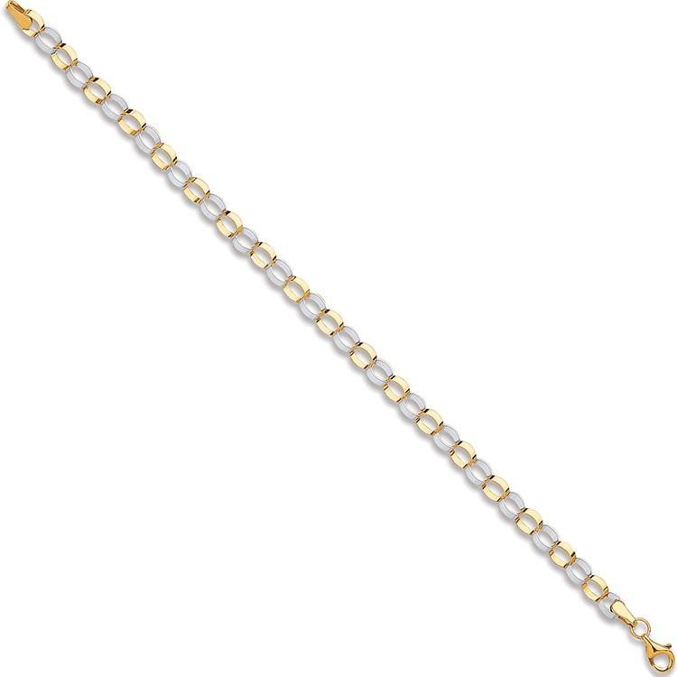 9K Yellow & White Gold Interlink Bracelet - Pobjoy Diamonds