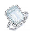 18K White Gold Aquamarine Ring - Pobjoy Diamonds