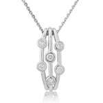 18K White Gold & Diamond Scatter Pendant Necklace 0.20 CTW - Pobjoy Diamonds