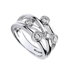 18K White Gold 0.75 Carat Asymmetric Diamond Cluster Ring - G/Si - Pobjoy Diamonds