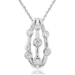 18K White Gold & Diamond Scatter Necklace & Pendant 0.20 CTW - Pobjoy Diamonds