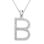 9K W/Gold & Diamond & Diamond Initial Pendant Pobjoy E-Boutique