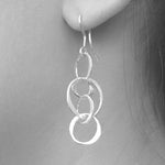 Handmade Sterling Silver Drop Hoop Earrings - Pobjoy Diamonds