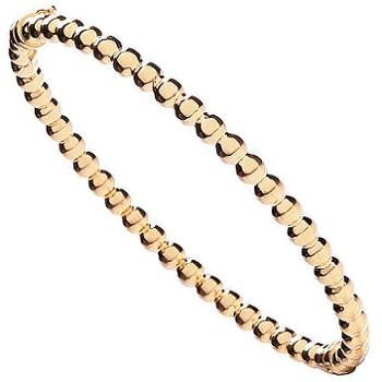 9K Yellow Gold Bead Design Hollow Hinged Bangle - Pobjoy Diamonds