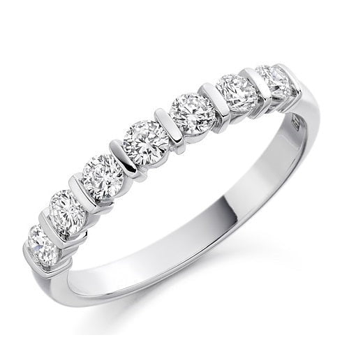 Bar Set Diamond Half Eternity Ring 0.50 Carat - Pobjoy Diamonds