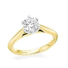 Load image into Gallery viewer, 18K Gold 1.00 Carat Round Brilliant Cut Solitaire Lab Grown Diamond Ring D/VS2 - Pobjoy Diamonds