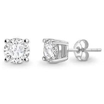 18K White Gold 0.50 Carat Lab Grown Diamond Earring Studs - E/VS1