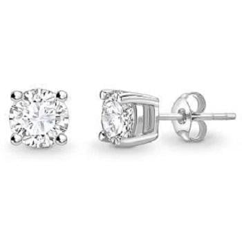 Lab Grown Intense Pink Diamond Stud Earrings - 1.10 Carats