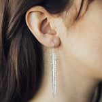 Handmade Silver Feather Drop Earrings - Pobjoy Diamonds