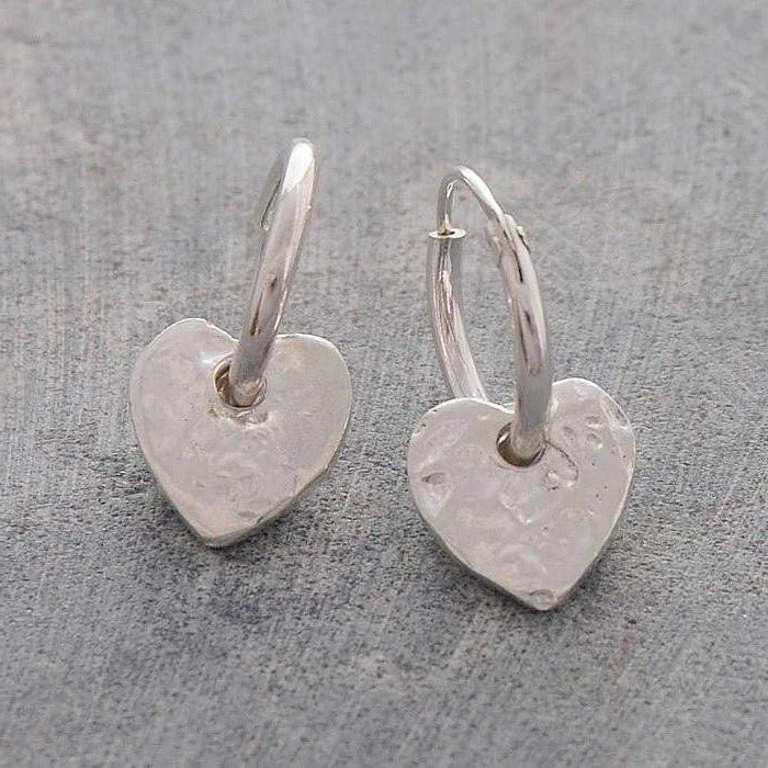 Handmade SIlver Heart Earrings Pobjoy