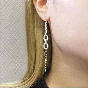 Handmade Silver Multi Chain Drop Earrings - Pobjoy Diamonds