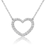 18K Gold Diamond Silhouette Heart Diamond Necklace 0.60 Carat