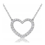 18K Gold Diamond Silhouette Heart Diamond Necklace 0.60 Carat - Pobjoy Diamonds