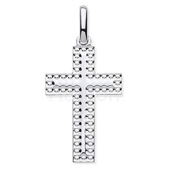 Silver Child's Embossed Cross Pendant & Silver Chain - Pobjoy Diamonds