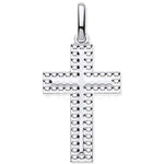 Silver Child's Embossed Cross Pendant & Silver Chain - Pobjoy Diamonds