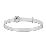 925 Sterling Silver Claddagh Christening Bangle - Pobjoy Diamonds