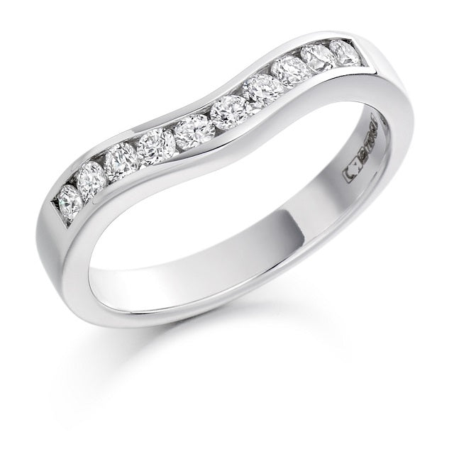 Channel Set Curved & Shaped Diamond Half Eternity 0.33 Carat - Pobjoy Diamonds