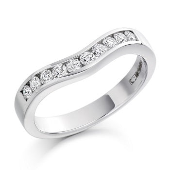 Channel Set Curved & Shaped Diamond Half Eternity 0.33 Carat - Pobjoy Diamonds