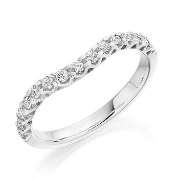 Claw Set Shaped & Curved Diamond Half Eternity 0.35 Carat - Pobjoy Diamonds