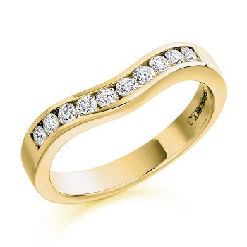 Channel Set Curved & Shaped Diamond Half Eternity 0.33 Carat - Pobjoy Diamonds