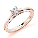 18K Rose Gold 1.00 Carat Cushion Cut  Lab Grown Diamond Ring F/VS1 - Pobjoy Diamonds