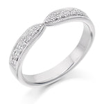 Grain Set Curved & Cut Out Diamond Half Eternity 0.20 Carat - Pobjoy Diamonds